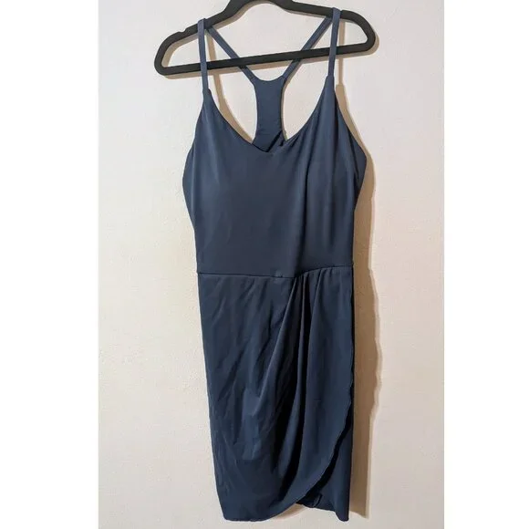 Halara Softlyzero Backless Racerback Split Asymmetric Crossover Hem Ruched Mini - Picture 5 of 7